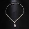 Fashion Simple Water Drop Crystal Rhinestone Necklace Earrings For Women Wedding Bride Light Luxury Jewelry Sets Accessories