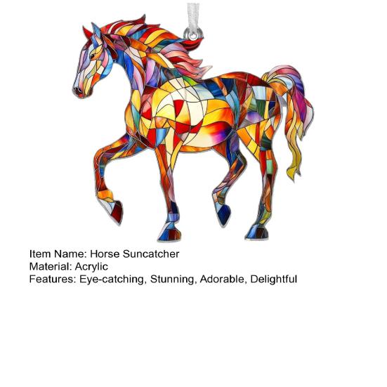 Лошадь Акриловый Ловец Солнца Красочная Лошадь Украшение на Рождественскую Елку Конный Подарок Женщинам для Любителей Лошадей