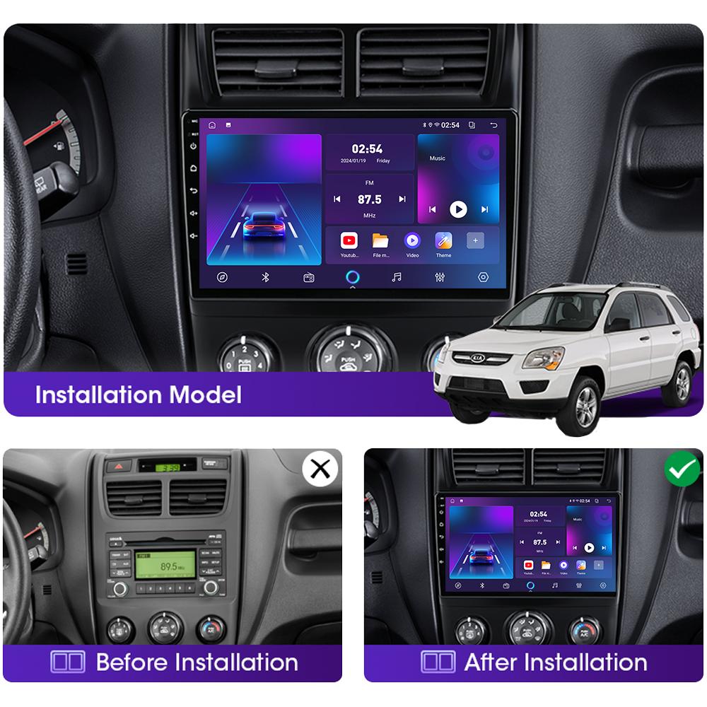 Android Car Radio для KIA Sportage 2 2008-2010 Мультимедийный проигрыватель Головное устройство Стерео GPS Навигация BT WIFI 1+16 ГБ
