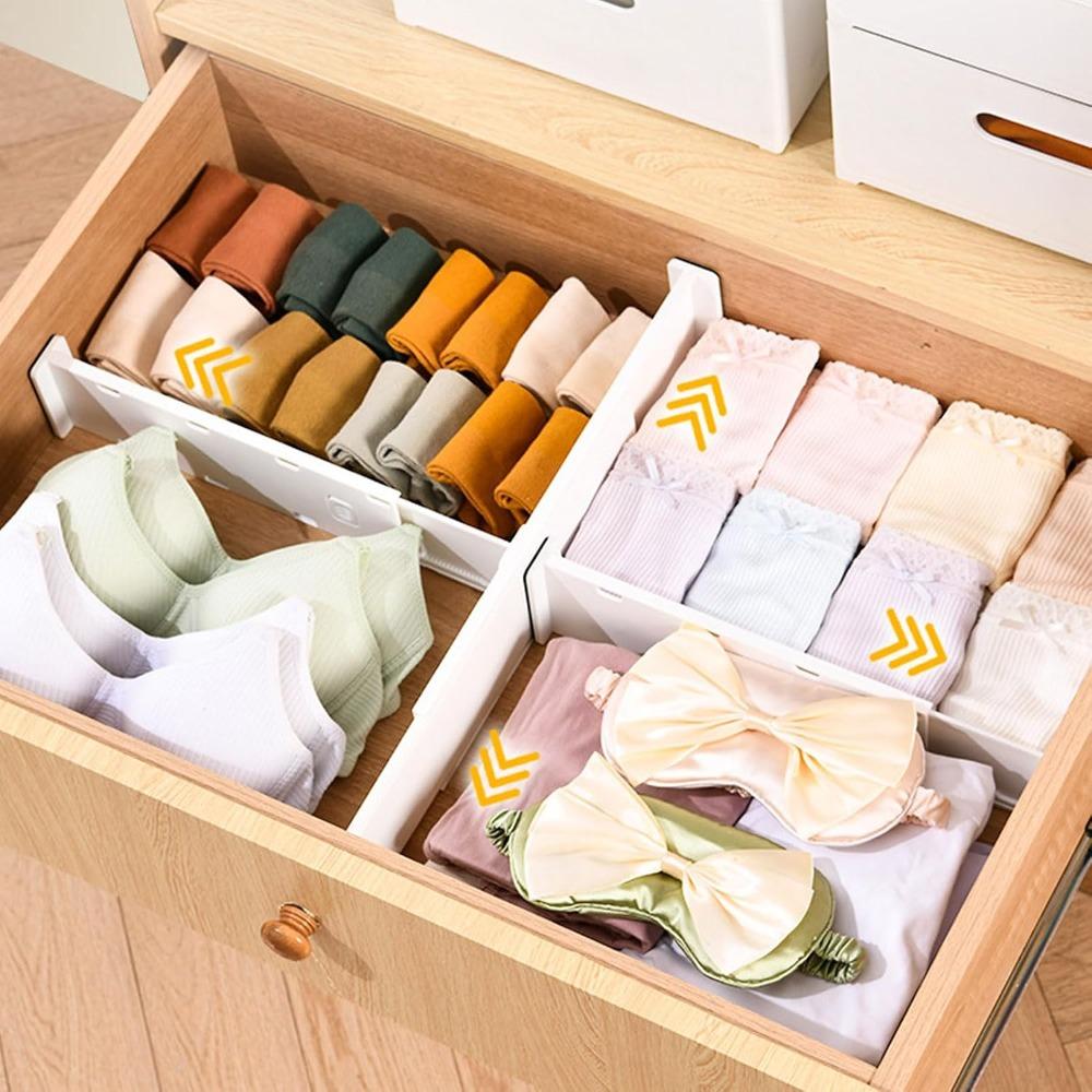 8pcs Side Locking Buckle Drawer Organizer Adjustable Adjustable Drawer Divider  Clothes