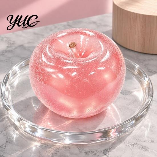 Desk Accessories for Adults Apple Ice Sand Squishy Fidget Toy, Slow Rising Squeeze Stress Relief Toys Transparent Fruit Sensory Toy Kids Soft