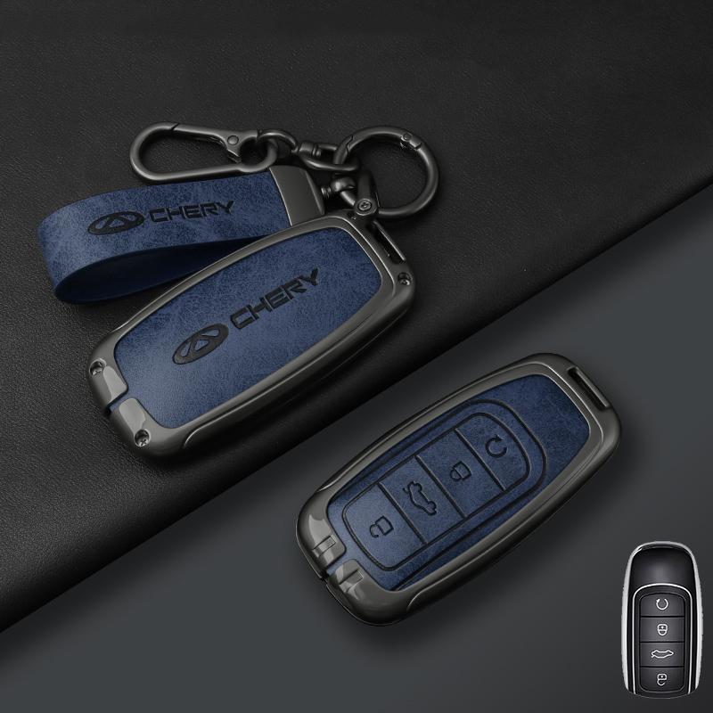 Alloy Leather Car Key Case Cover for Chery Tiggo 8 Pro Omoda 5 Tiggo 8plus New 5 Plus 7pro Jaecoo J7 J8 7 Phev 2025 2024 2023 J111