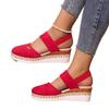 2024 Hot Sale Women's Shoes Closed Toe Women's Sandals New Round Toe Casual Sandals Women High Quality Solid Wedge Slippers