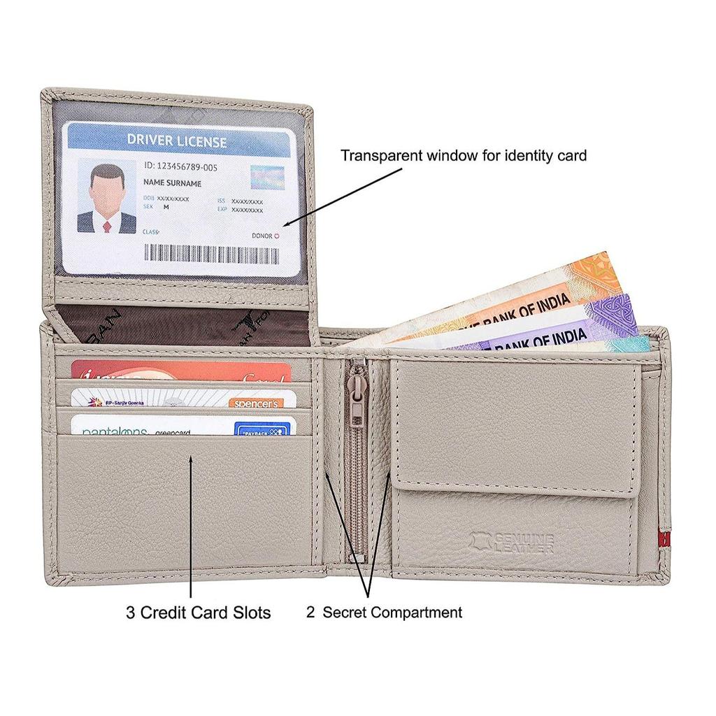 URBAN FOREST Stag Sand/Red Leather Wallet for Men