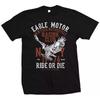 Футболка с мотоциклом Eagle Racing - Футболка для байкера - Футболка Ride or Die Мужская и женская одинаковая Летняя Предпочтительный хлопок