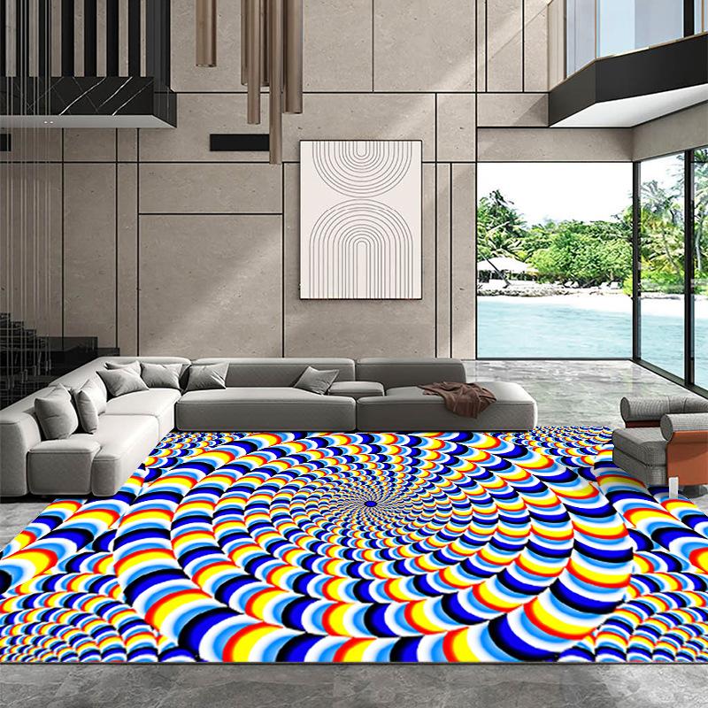 3D Vertigo Visual Whirlpool Carpet Living Room Sofas Decoration Bedroom Bedside Rug Creative Anti-skid Kitchen Balcony Floor Mat
