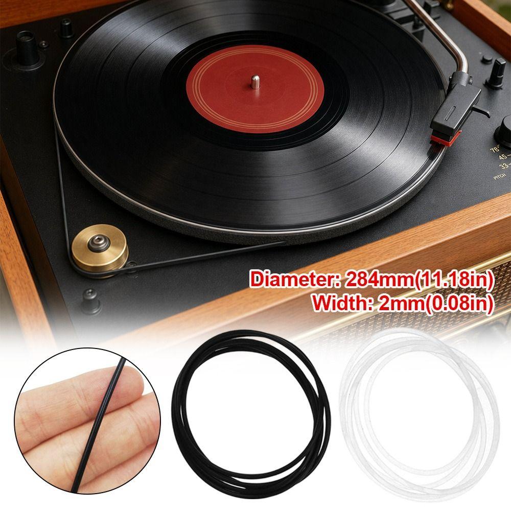 1Pcs 284mm Dia Turntable Rubber Drive Belt 2mm Width Phonograph Belt Belt-Driven Turntables
