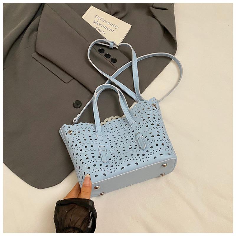Сумка с вырезами, модная сумка-ведро в корейском стиле, простая и стильная, большой вместимости, сумка через плечо