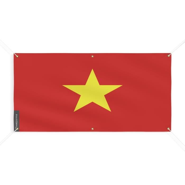 Bannière Drapeau Du Viêt Nam 6 Oeillets 130x260cm En Polyester