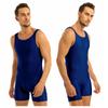 Mens Sleeveless Stretchy One Piece Bodysuit Leotard Sport Gym Workout Tank Tops