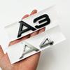 3D ABS Chrome Glossy Black Car Trunk Letters Numbers Emblem For A1 A3 A4 A5 A6 A7 A8 Car Trunk Lid Nameplate Badge Sticker