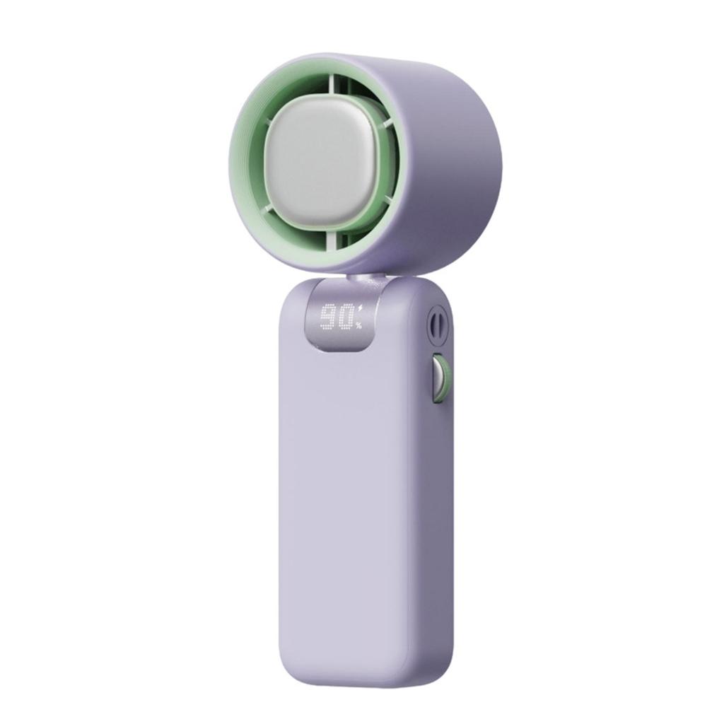 Turbo High-speed Outdoor Folding Handheld Small Fan Portable Usb Charging Digital Display Cooling Neck Fan