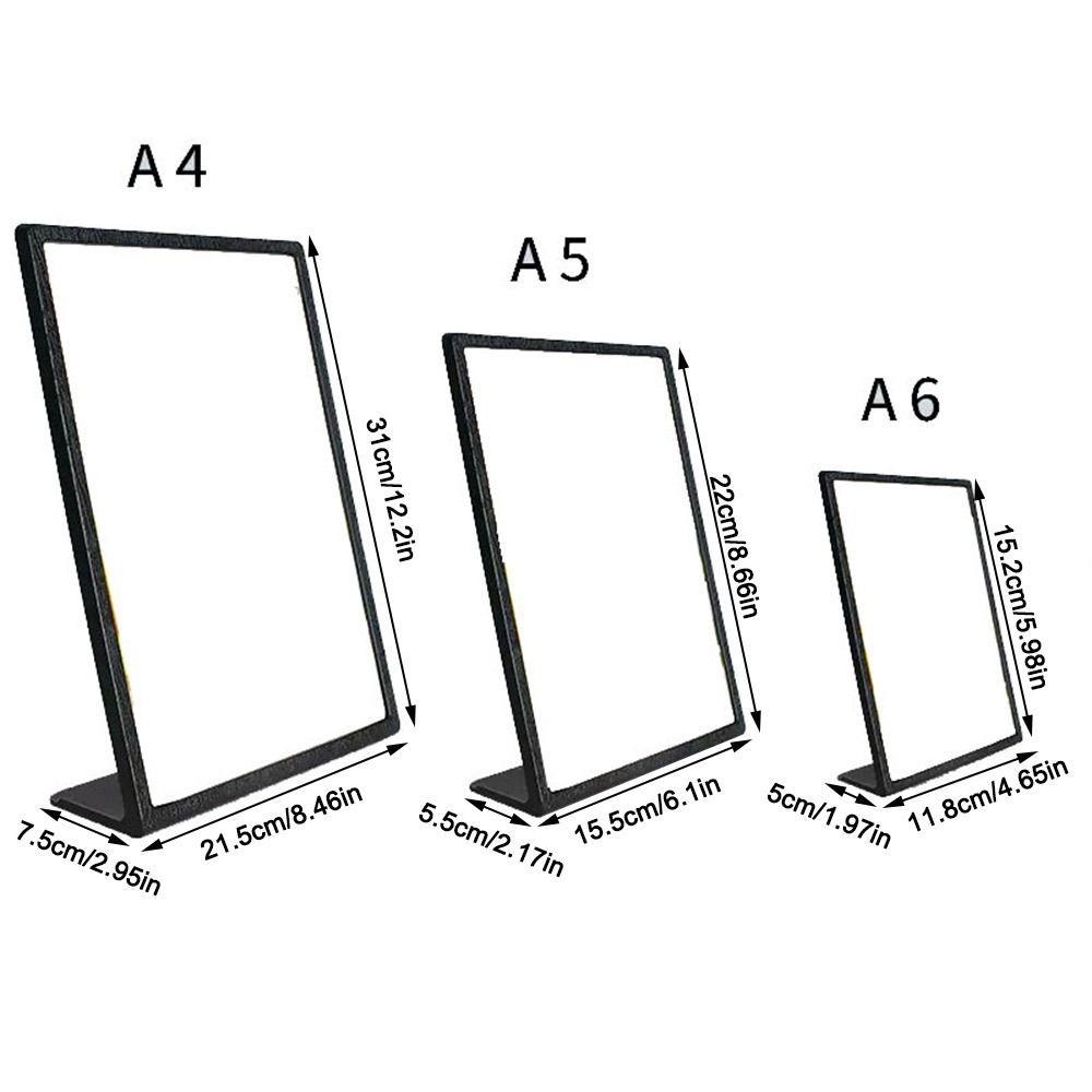 Пластиковая панель Каталог вин Подставка для меню A4 A5 A6 L-образный держатель для настольных карточек Настольный держатель для фотокарточек с орнаментом