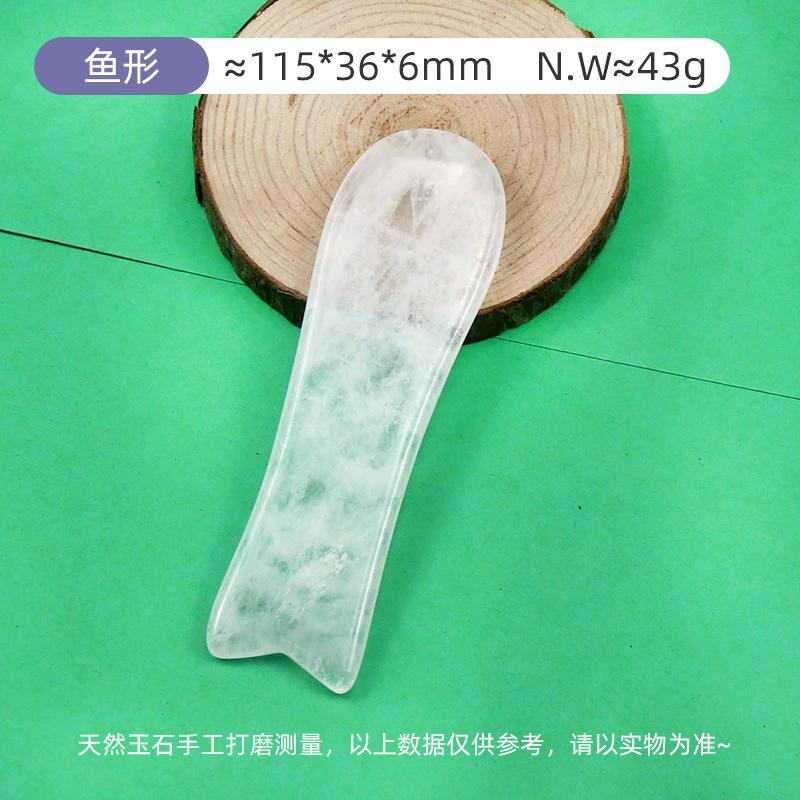 White Crystal Gua Sha Board Natural Jade Facial Body Massage Tool for Skin Rejuvenation Wrinkle Reduction Relaxation Body Use