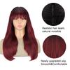 Парик с челкой, длинный прямой парик, термостойкий синтетический парик для женщин и девочек, для повседневного использования, для вечеринок, Хэллоуина, косплея