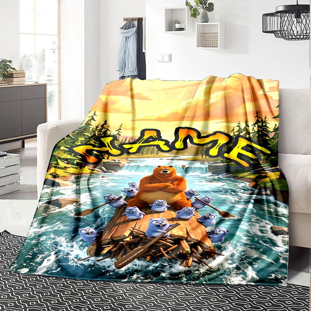 Grizzy & Lemmings Personalized Text Blanket Gift Customizable Blanket Durable Comfort Perfect for Seaside Bed Livingroom Home Decor