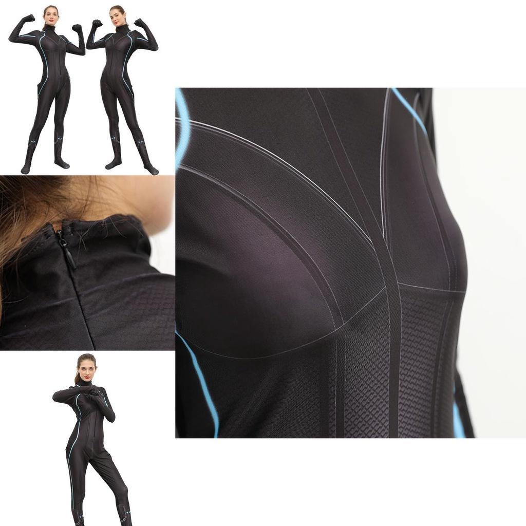 Breathable Black Widow Costume Full Body Zentai Suit For Stylish Superheroes
