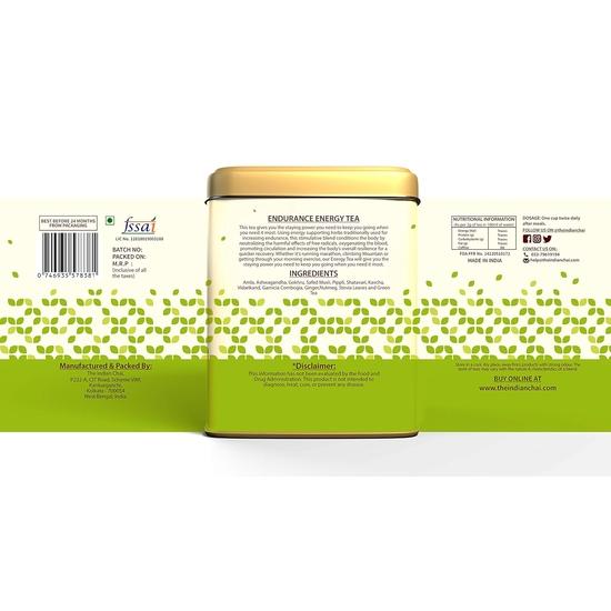 The Indian Chai Endurance Energy Herbal Tea 100 G