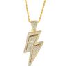 New Hip Hop High-end Shining Lightning Rhinestone Pendant Necklace Women’s Fashion Party Jewelry Gift