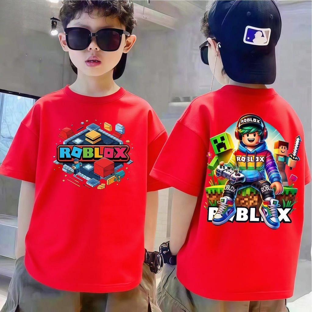 Children's T-shirt Boys Cute Cartoon Summer Short Sleeve Round Neck Loose Shirt