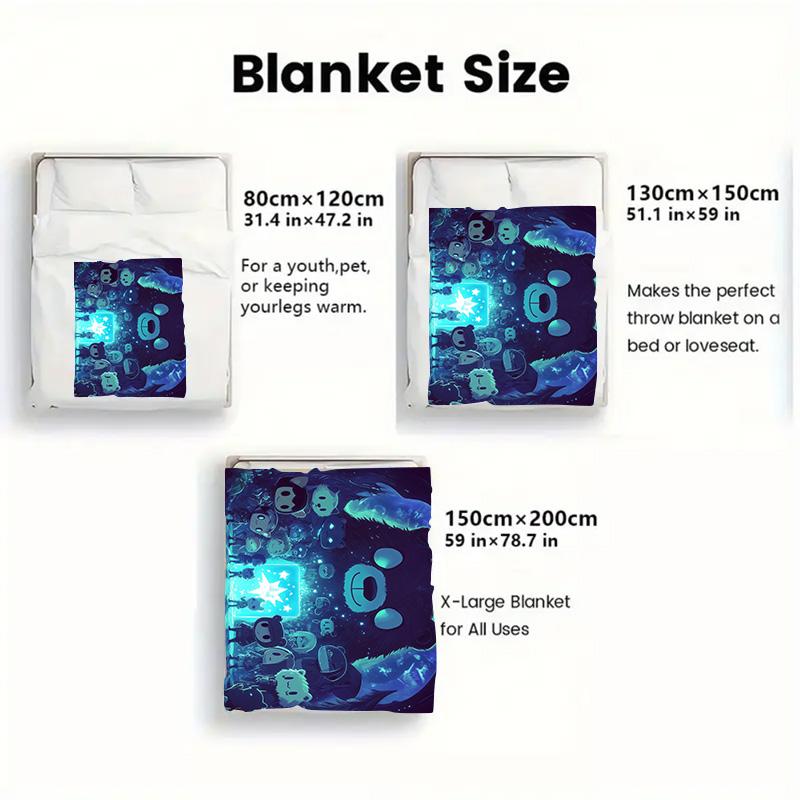 Dark Animal Family 2D Flat Pattern Flannel Blanket High quality All Seasons Warmth and Comfort Perfect for Christmas Gifts.MMT0918107