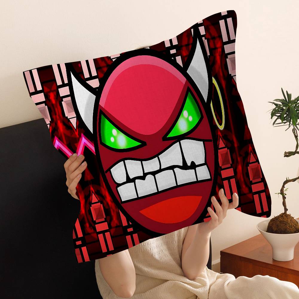 Мультяшная наволочка для подушки Geometry Dash, чехол для диванной подушки, украшение для дома, подарок ребенку