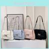 Large Capacity Solid Color Women's Bag 2024 Summer Bow Simple Fashion Commuter Chain Shoulder Bag Women