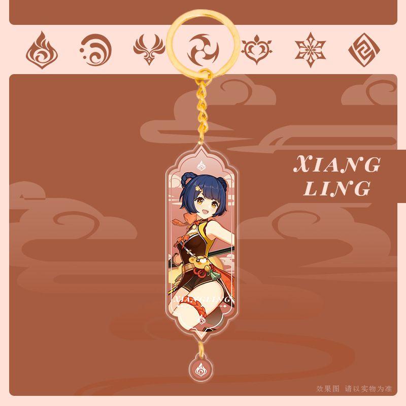 Genshin Impact Акриловый Двусторонний Брелок Мультяшные Брелоки