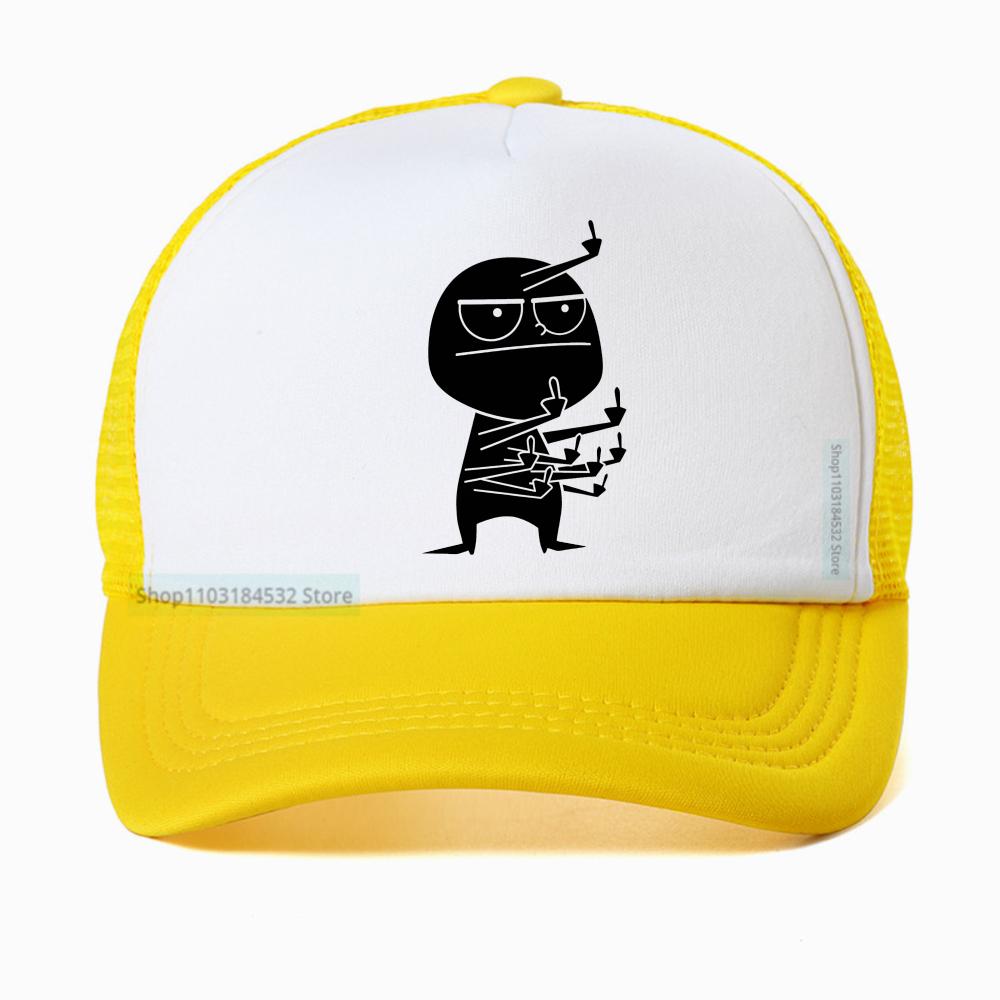 Middle Finger Funny Unisexiac Printed Baseball Cap Unisex Loose Casual Harajuku Hip Hop Mesh Breathable Trucker Hat