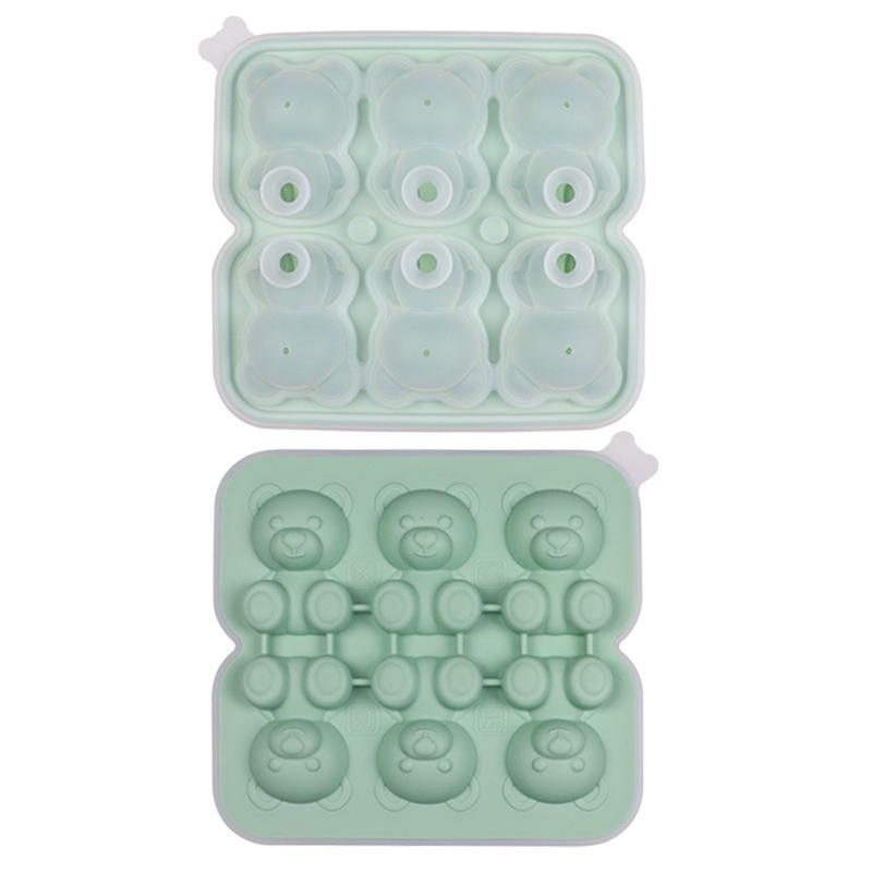4-Cavity Little Bear Silicone Ice Cube Tray - Easy Release for Beverages & Tea