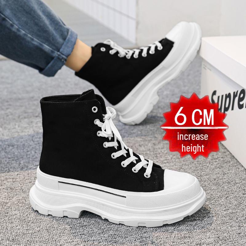 Мужские невидимые кроссовки, увеличивающие рост: 12 см высокие, 10 см повседневные парусиновые туфли на толстой подошве, модные туфли COS.