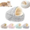 Pet Supplies Semi-enclosed Warm Plush Shell Nest Winter Semi-enclosed Dog Nest Cat Nest Mat Removable and Washable Round Nest Pet Bed