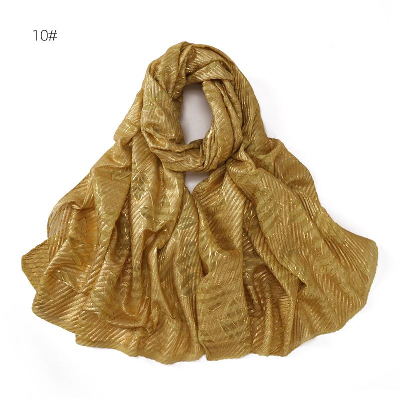 80*180cm Women Leaf Striped Cotton And Linen Long Hijab Fashion Scarf Lady Wraps Shawls Muslim Headband Islamic Scarves
