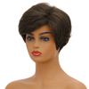 Женские парики, женские короткие вьющиеся волосы с челкой, синтетические для ежедневного использования, косплей, натуральные коричневые смешанные парики, парики из термостойкого волокна