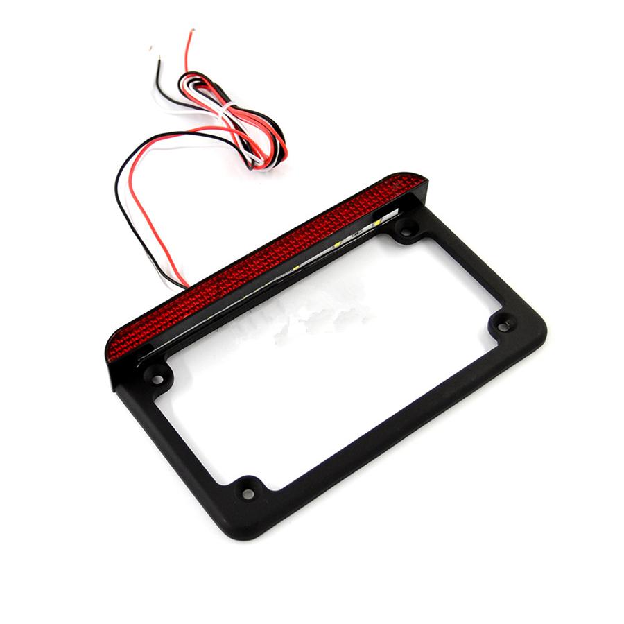 Universal 12V LED Motorcycle License Plate Light Stop Light for USA Number Frame