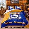 Cardiff City Pattern Bedding 3Pcs Set Custom Name, Bed Sheet And Pillowcases For Home Bedroom