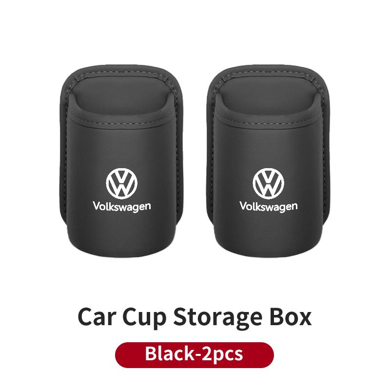 For VOLKSWAGEN VW Car Door Water Cup Holder Back Seat Drink Rack Leather Storage Box For Volkswagen VW Jetta Golf Beetle CC EOS