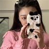 Корейский милый пушистый плюшевый чехол для телефона с 3d бантом и сердечком для Iphone 14 13 12 11 Pro Xs Max Xr, зимний противоударный мягкий чехол Funda