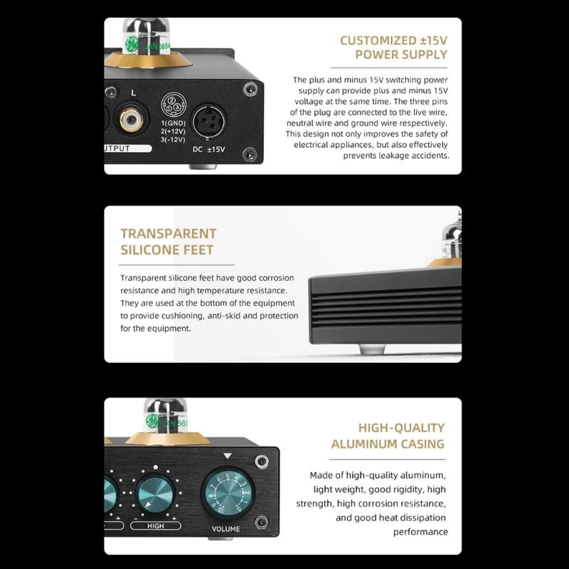 Вакуумный ламповый предусилитель для наушников HIFI Стерео Усилители Замена вакуумных ламповых усилителей
