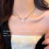 Trendy Light Luxury Pearl Heart Necklace: Versatile Beaded Clavicle Chain for Women's Style