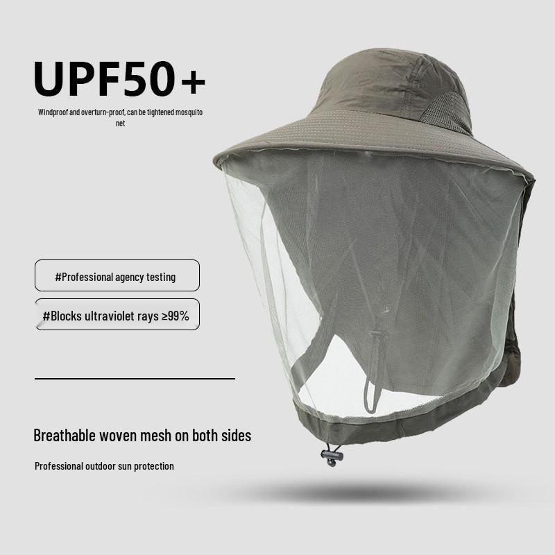 Унисекс летняя шляпа от солнца: Сетчатый, Защита от комаров, Быстросохнущий, Водонепроницаемый, Идеально подходит для рыбалки и альпинизма