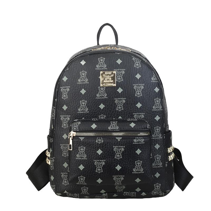 Рюкзак 2025 года с принтом ретро-плюшевого мишки - Женская школьная сумка большой вместимости