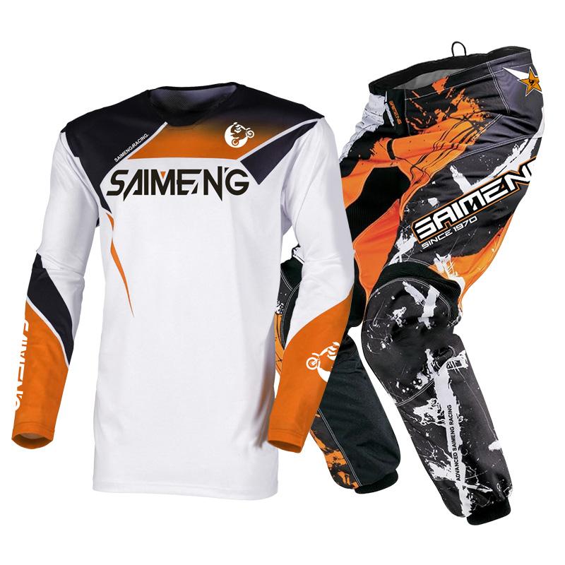 Комплект экипировки для мотокросса для детей 4 5 6 7 8 9 10 11 12 13 лет Молодежный детский мотоциклетный костюм для мальчиков и девочек, майка, штаны, гоночный костюм для бездорожья, эндуро, мотокросса, горного велосипеда