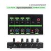 Прочная металлическая конструкция 4-канальный звуковой микшер Микшерная консоль для звука студийного качества Переключатели Line/Mic