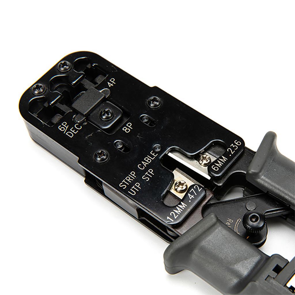 Ratcheting Crimping Tool with LED Tester 4 in 1 Multifunction Wire Crimpers Stripper Cutter Tester, 8P 6P 4P Network