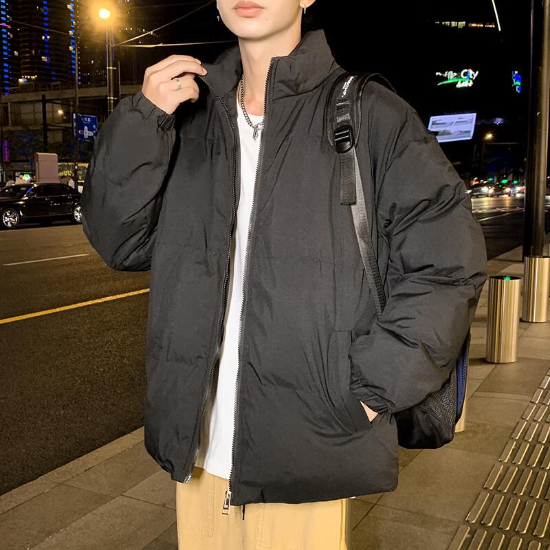 Мужская утепленная зимняя куртка со стойкой