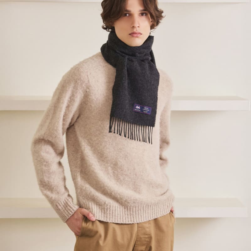 ABRAHAM MOON Шарф из мериносовой шерсти 25 см - Темно-угольный