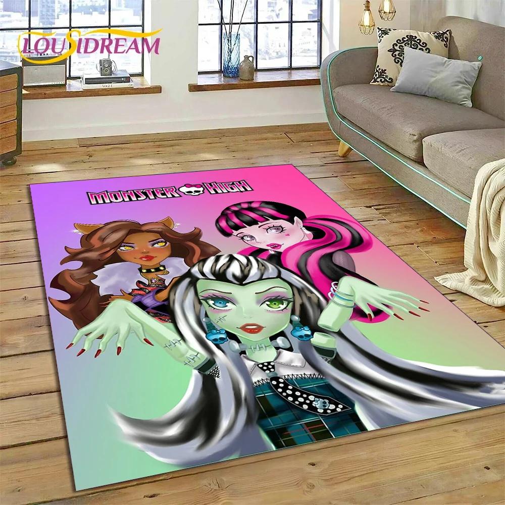 Мультяшный Ковер Monster High Draculaura Вампир для Гостиной Спальни Домашний Декор, Нескользящий Декоративный Коврик для Дивана Прихожей Подарок