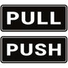 Push Pull Sticker Sign,6 Pack Push Pull Signs for Glass Doors and Other Side Doors,Pull Push Decal Self-Adhesive,Black/White Vinyl Stickers for Doors