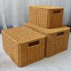 Hand Woven Storage Baskets with Lid Portable Storage Box with Handle Laundry Basket Desktop Sundries Organizer Clothes Organizer